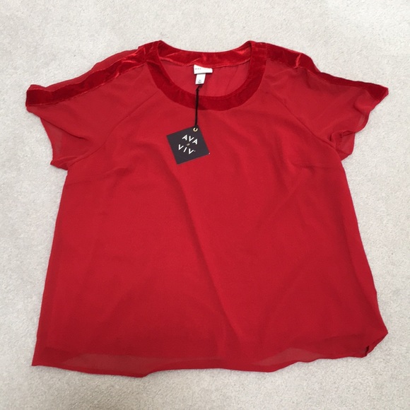 Ava & Viv Tops - NWT Ava & Viv Red Velvet Top